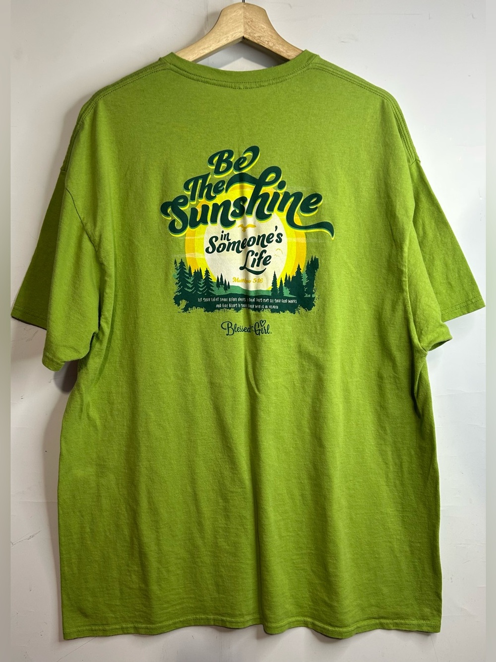 5 for $25🔥Blessed Girl Graphic "Be The Sunshine" Green T-Shirt 2X